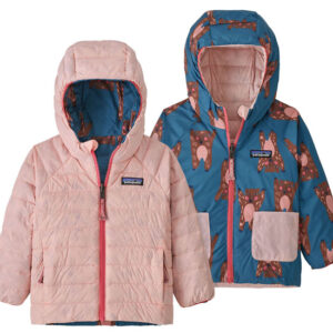 Patagonia Suéter reversível com capuz bebê urso