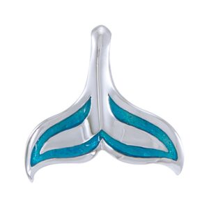 Dive silver Whale Tail Pendant