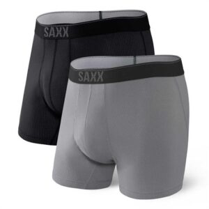 Saxx Quest Boxer Brief Fly 2Pk Black/Dk Charc