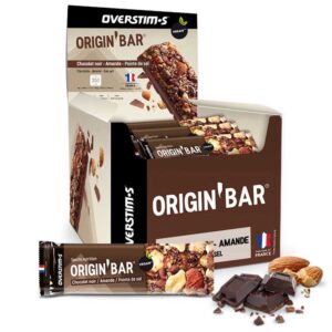Overstims Caixa De Barras Energéticas De Chocolate Preto E Amêndoa Origin Bar 25 Unidades