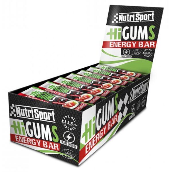 Nutrisport HiGums 25g 28 Unidades Morango Energia Barras Caixa