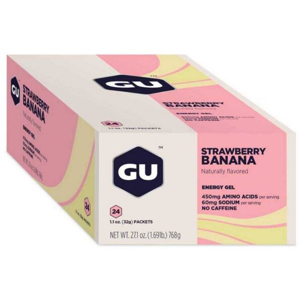 GU 24 Unidades Morango E Banana Energia Géis Caixa