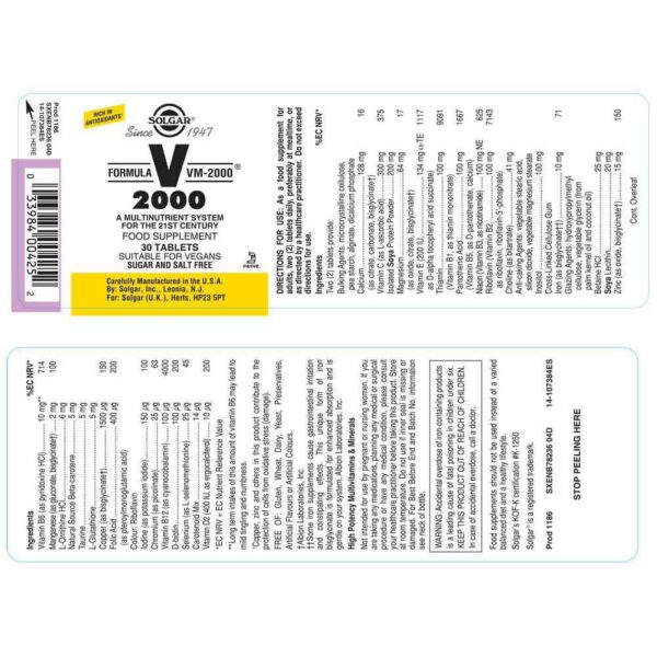 Solgar Vm-2000 30 Unidades - Imagem 2