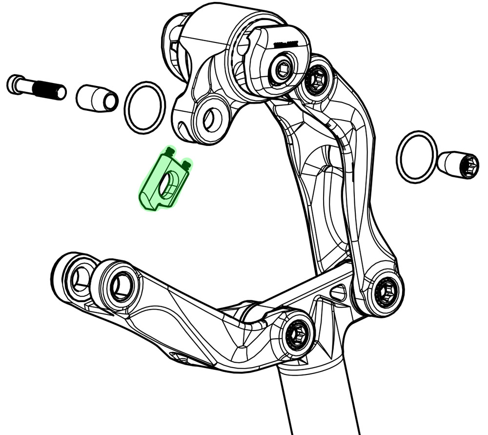 Kit de botão de liberação Cane Creek Thudbuster G4 LT dourado - Imagem 3