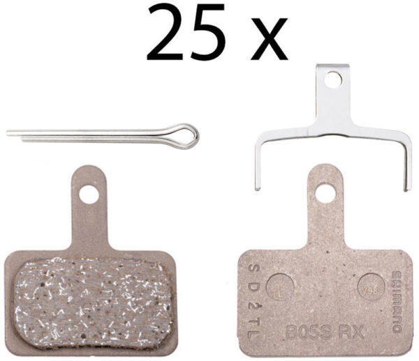 Pastilhas de freio a disco de resina Shimano B05S-RX (pacote de 25 oficinas)