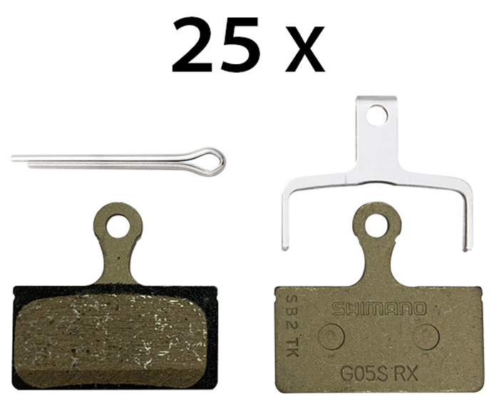 Pastilhas de freio a disco de resina Shimano G05S-RX (pacote de oficina 25er)