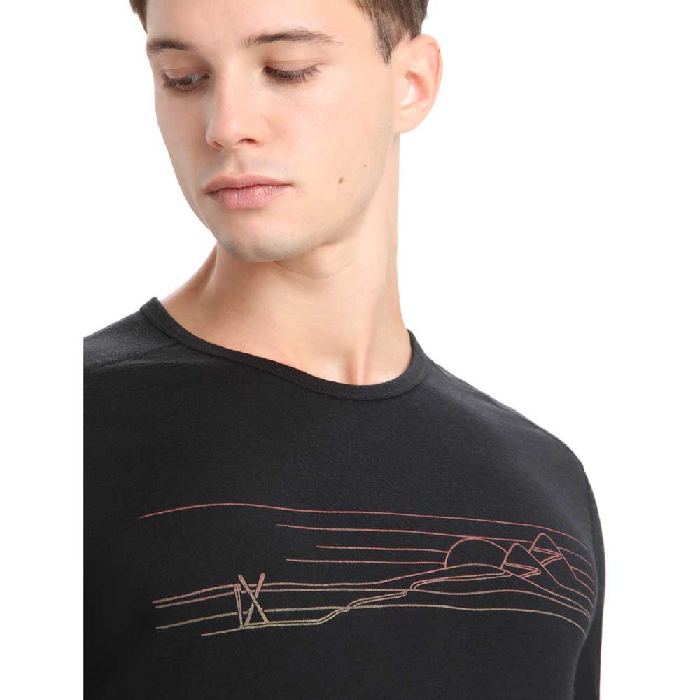 Icebreaker Camisola Interior Manga Comprida 200 Oasis Crewe Ski Stripes - Imagem 4