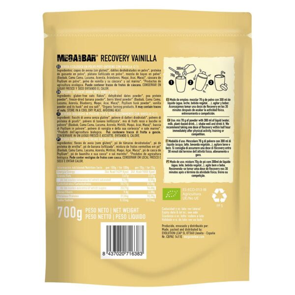 Megarawbar Barra Energética Baunilha Recovery 700g - Image 2
