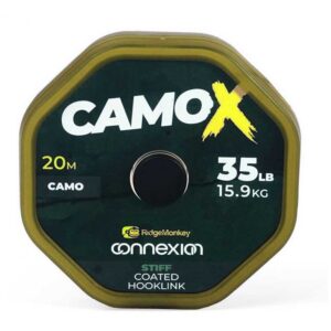 Ridgemonkey Hooklink Revestido Macio Connexion CamoX 20 m Carpfishing Linha