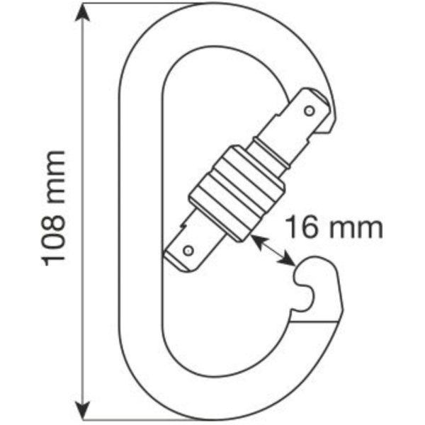 CAMP OVAL STANDARD LOCK - Mosquetão - Aço Carbono - Tipo Oval - Escalada - Rapel - Profissional - Imagem 2