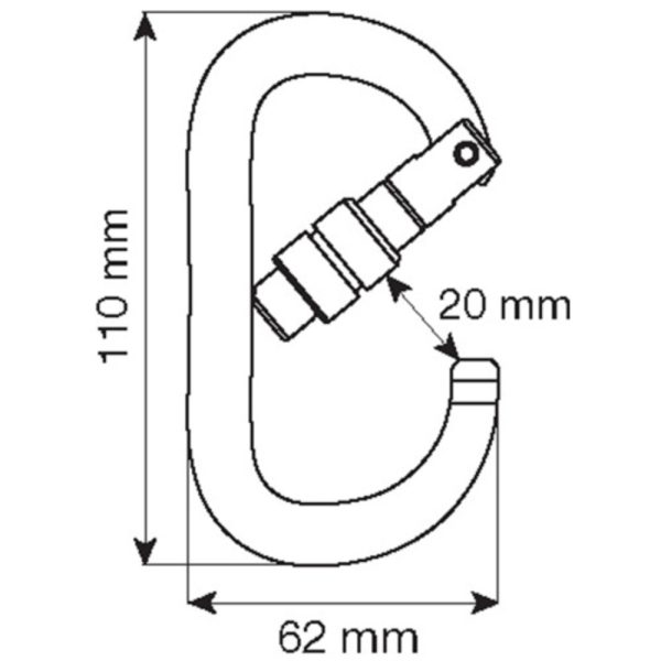 CAMP OVAL XL LOCK BLACK - Mosquetão - Alumínio - Tipo Oval - Escalada - Rapel - Profissional - Imagem 2