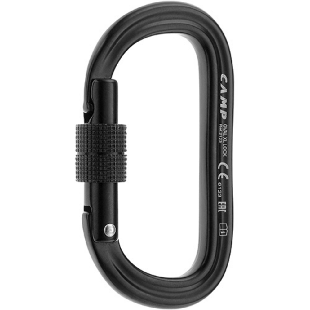 CAMP OVAL XL LOCK BLACK - Mosquetão - Alumínio - Tipo Oval - Escalada - Rapel - Profissional
