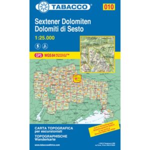 Ed. Tabacco 010 Dolomitas de Sesto-Dolomitas 1:25.000
