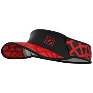 Compressport Viseira ultraleve teia de aranha vermelha/preta