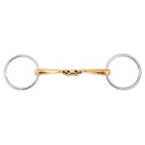 BR Bridões Articulados Duplos Ligeiramente Curvo Soft Contact 14 Mm Argolas 70 Mm Brigadeiro