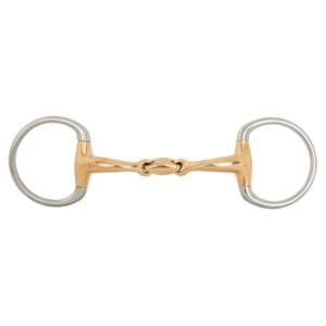 BR Snaffle De Ponta De Ovo De Articulação Dupla Anatômico Soft Contact 14 Mm Argolas 65 Mm Brigadeiro