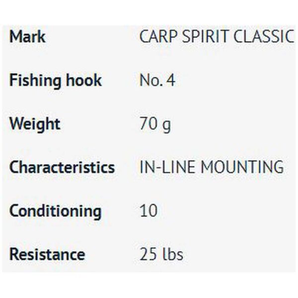 Carp spirit Baixo Linha In-Line 70g - Imagem 2
