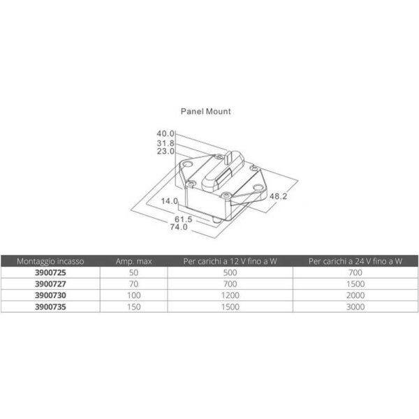 Oem marine Interruptor Térmico 3900725 50A - Imagem 2