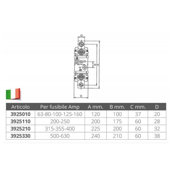 Forniture nautiche italiane Fusível 200-250A - Imagem 2