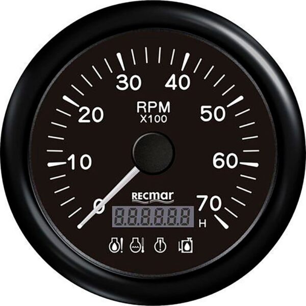 Recmar Tacômetro Com 0-7000 RPM 4 Conduziu Alarme
