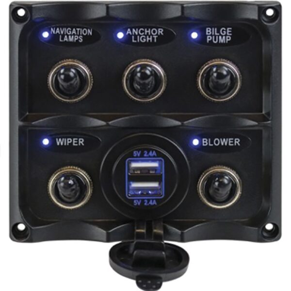 Sea-dog line W/USB 5 Comuta Alternancia Painel