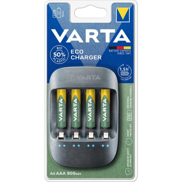 Varta Carregador Bateria Eco 4 AAA Micro 800mAh