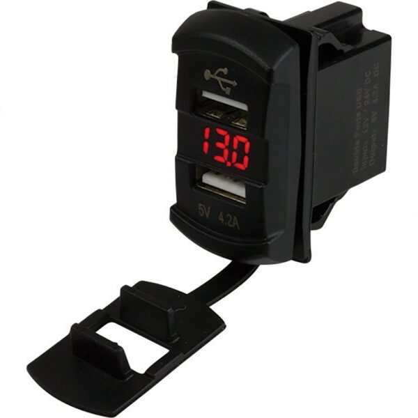 Sea-dog line Dobro Voltímetro Estilo Interruptor Oscilante Com Visor Oculto USB