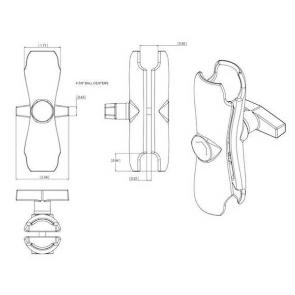 Ram mounts Braço De Soquete Duplo - Imagem 2