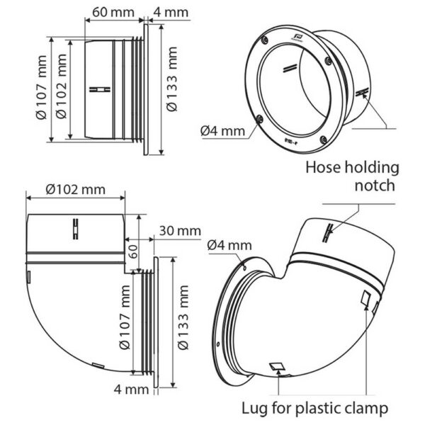 Nuova rade Conector Do Ventilador Reto - Imagem 5