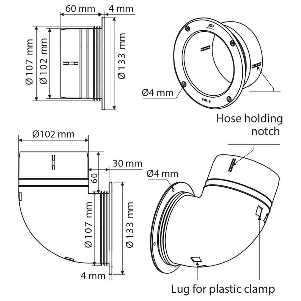 Nuova rade Conector Do Ventilador Reto - Imagem 5