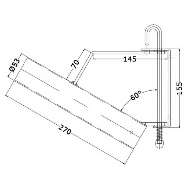 Seanox 265 Mm 60º Ajustável Haste Suporte - Imagem 2