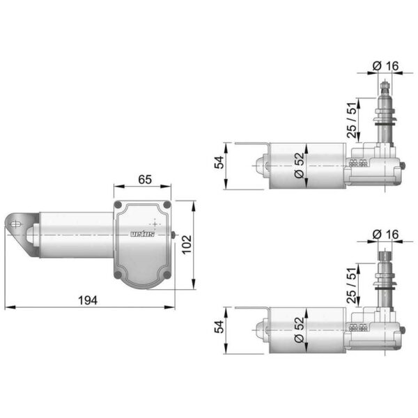Vetus 12V Axis DIN Axis DIN Motor De Limpeza - Imagem 2