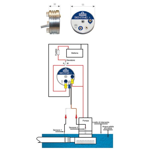 Forniture nautiche italiane Interruptor De Porão Sentinel One Star - Imagem 3