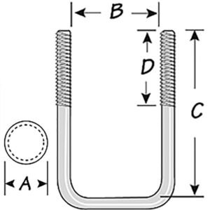 Tiedown engineering Zinc Plated Square U-Bolt