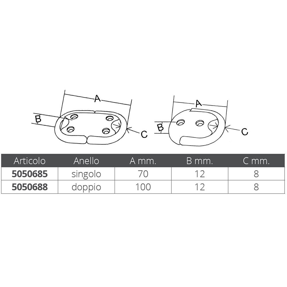 Marine town Placa Oval De Anel Duplo - Imagem 3