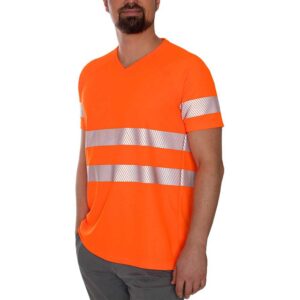 Iq-uv Camiseta UV De Alta Visibilidade V-Neck Kl.2 Man