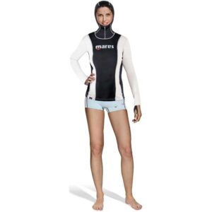 Mares Camiseta Feminina De Manga Comprida Com Capuz Fire Skin She Dives 0.5 Mm