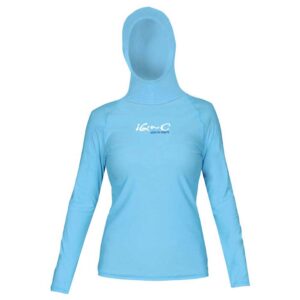 Iq-uv Camiseta Feminina De Manga Comprida Com Capuz UV 300