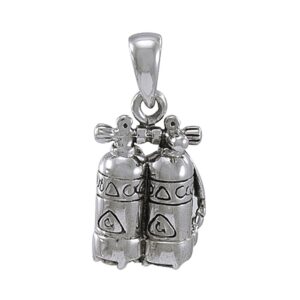 Dive silver Small Double Dive Tank Pendant