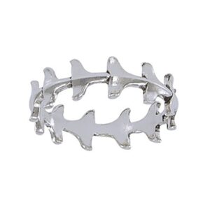 Dive silver Whale Tail Ring