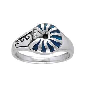 Dive silver Nautilus Shell Ring