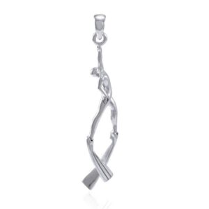 Dive silver Male Ascending Free Diver Pendant