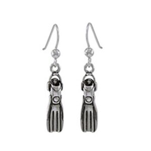 Dive silver Small Dive Fins Hook Earring