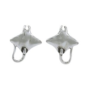 Dive silver Small Manta Ray Post Earring