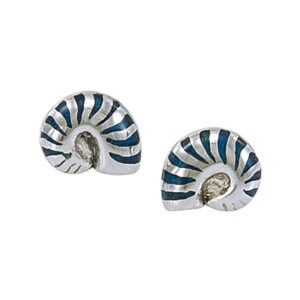 Dive silver Small Nautilus Shell Post Earring
