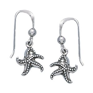Dive silver Starfish Long Hook Earring
