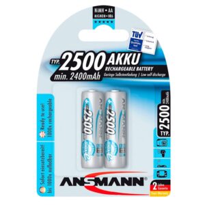Ansmann 1x2 2500 Mignon AA 2400mAh NiMH Recarregável 2500 Mignon AA 2400mAh Baterias