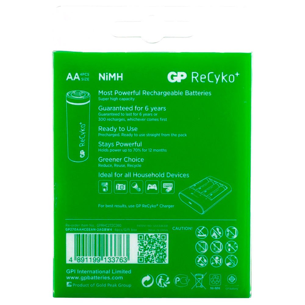 Gp batteries Baterias De Alta Capacidade ReCyko NiMH AA 2600mAh - Imagem 3