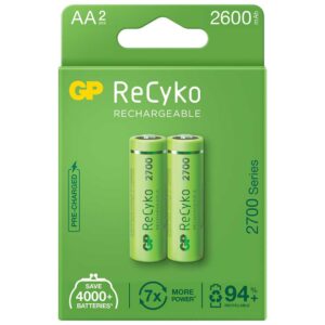 Gp batteries Pilhas Recarregáveis AA ReCyko LR06 2600mAh 2 Unidades