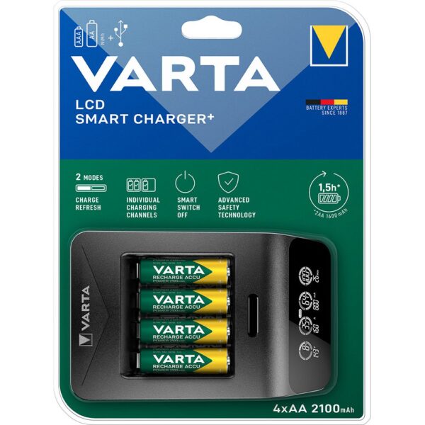 Varta Carregador LCD Inteligente Com 4 2100mAh AA 2100mAh AA - Imagem 2